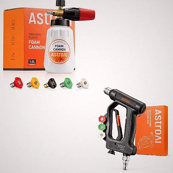 AstroAI Foam Cannon with 5 Nozzles and Short Pressure Washer Gun