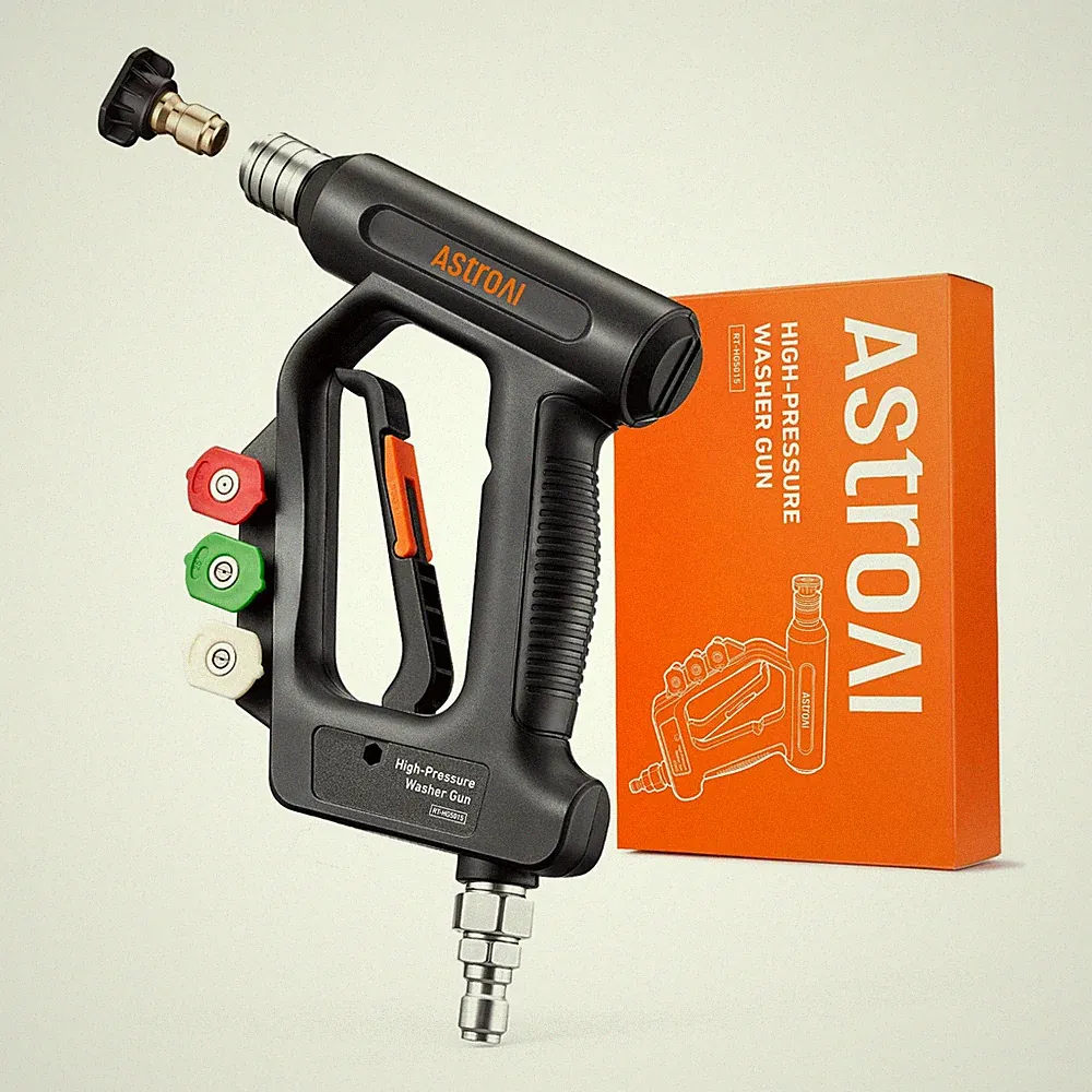 AstroAI Short Pressure Washer Gun with Swivel - High Short, Black