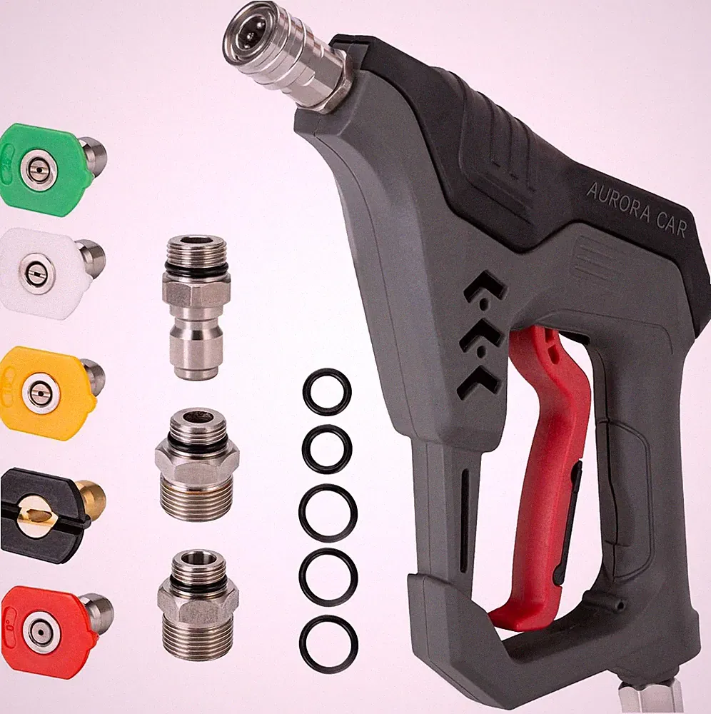 AURORA CAR Pressure Washer Short Gun, Commercial 5000 PSI 12 GPM 5 Spray Nozzle