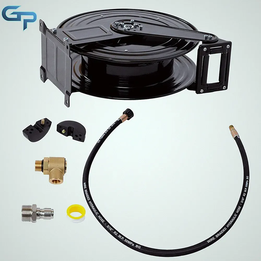 Auto-Retractable Pressure Washer Hose Reel 50FT x 3/8" 4000 PSI Heavy Duty