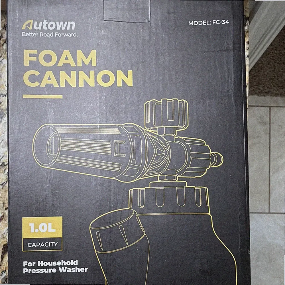 Autown FC-34 Foam Cannon 1.0L for Pressure Washer, Black/Yellow, 1 Pack
