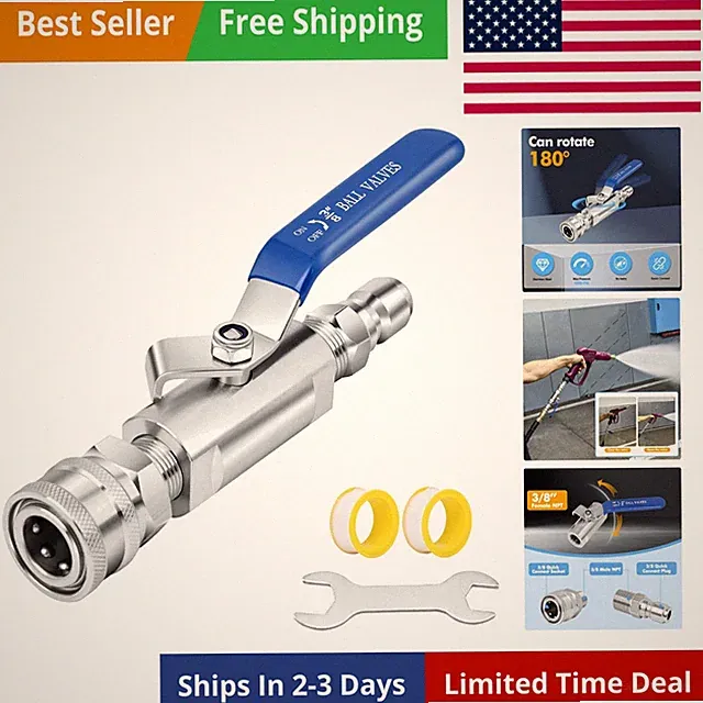 Ball Valve Pressure Washer,3/8 Inch Quick Connect Ball Valve for Power Washer...