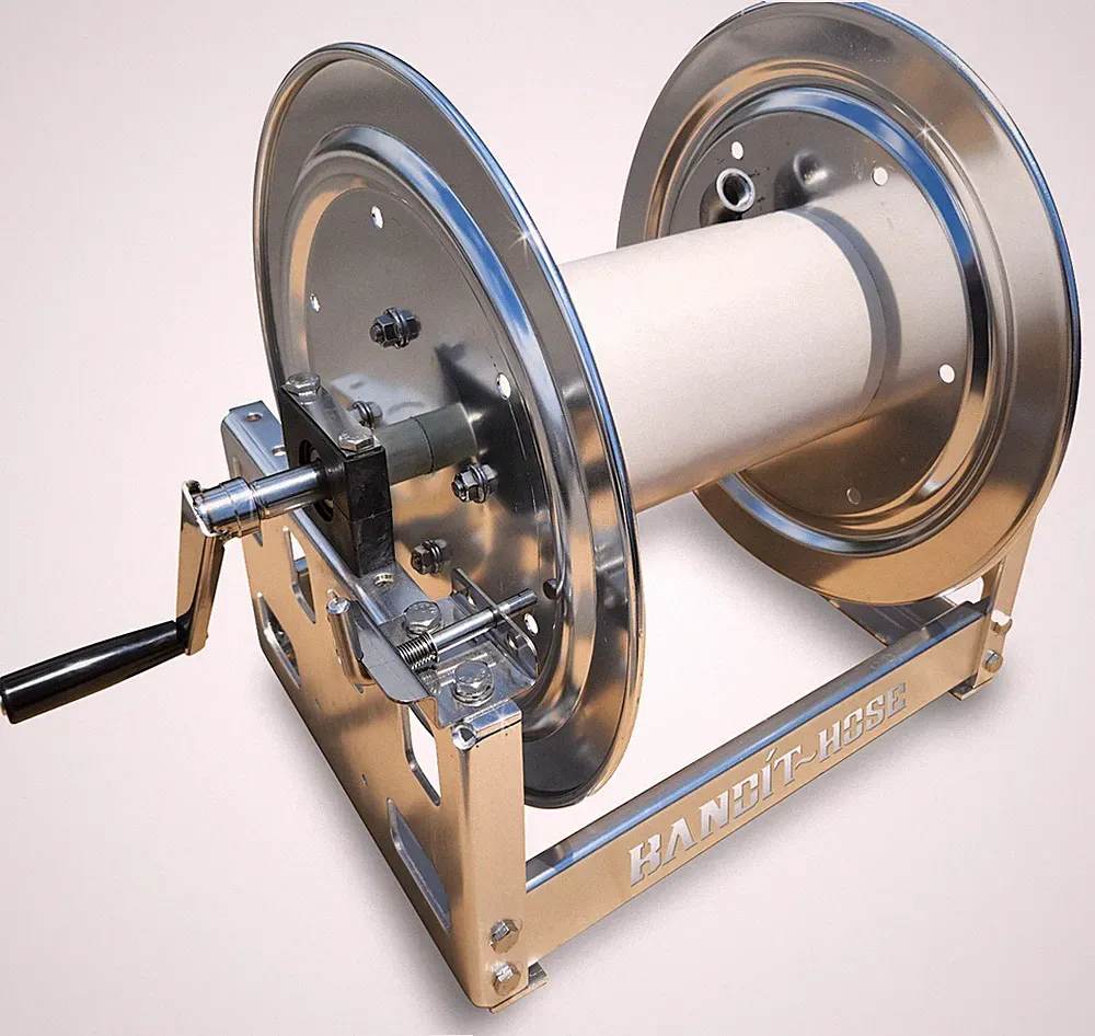 Bandit Reels Commercial Aluminum Pressure Washer Soft Wash Hose Reel 18"