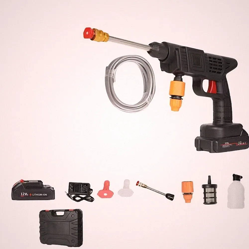 Batteries Cordless Car High Pressure Washer Jet Water Wash Cleaner Gun Portable