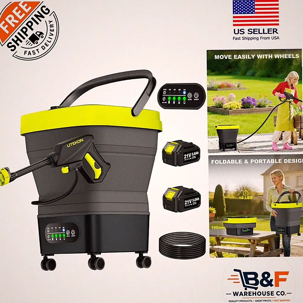 Battery-Powered Portable Washer with 4.5 Gallon Tank - Ideal for Cars & Camping