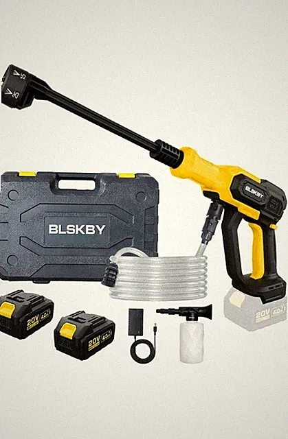 Battery Powered Power Washer - 2×4.0Ah Batteries,1100 PSI,Brushless Motor