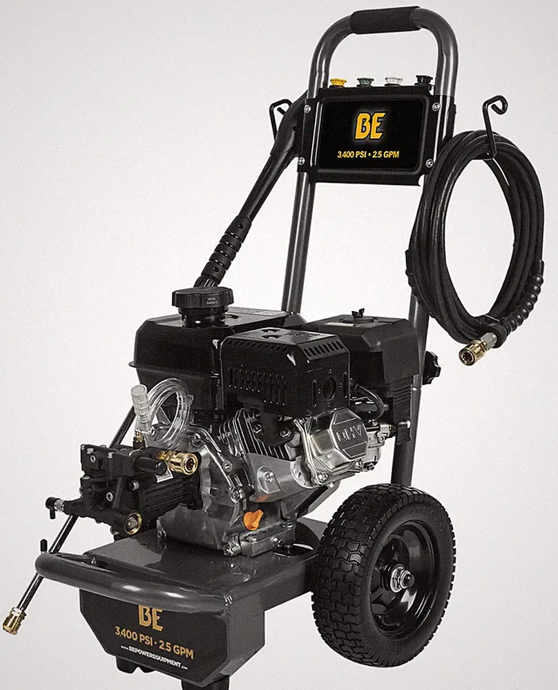 BE Power 3400 PSI 2.5 GPM Gas Pressure Washer 223cc Cold Water Axial Pump