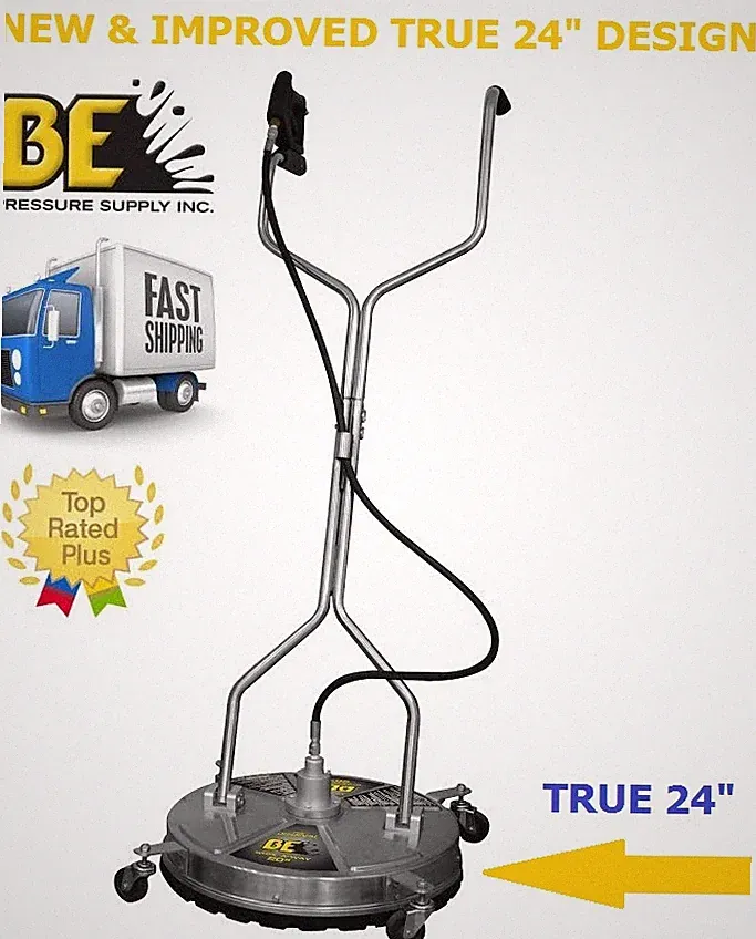 BE Pressure 24" in Whirl-a-Way Stainless Steel Pressure Washer Surface Cleaner