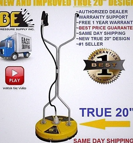 BE Pressure Whirl-A-Way 20'' FLAT Surface Cleaner Washer - Concrete Cleaner 20 "