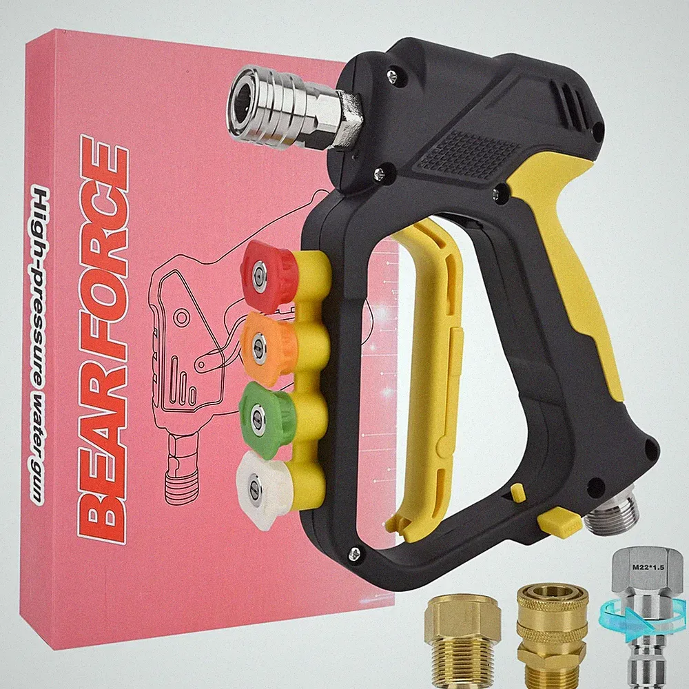 BEAR FORCE High Pressure Washer Short Spray Gun Inlet M22-ID14mm Max 5000 PSI...