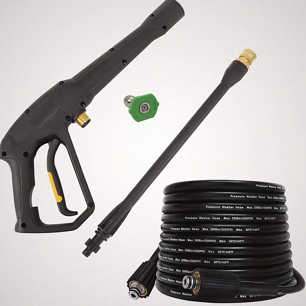 BEAR FORCE High Pressure Water Spray Gun Wand Jet Nozzle Tips & 32FT Hose, Power