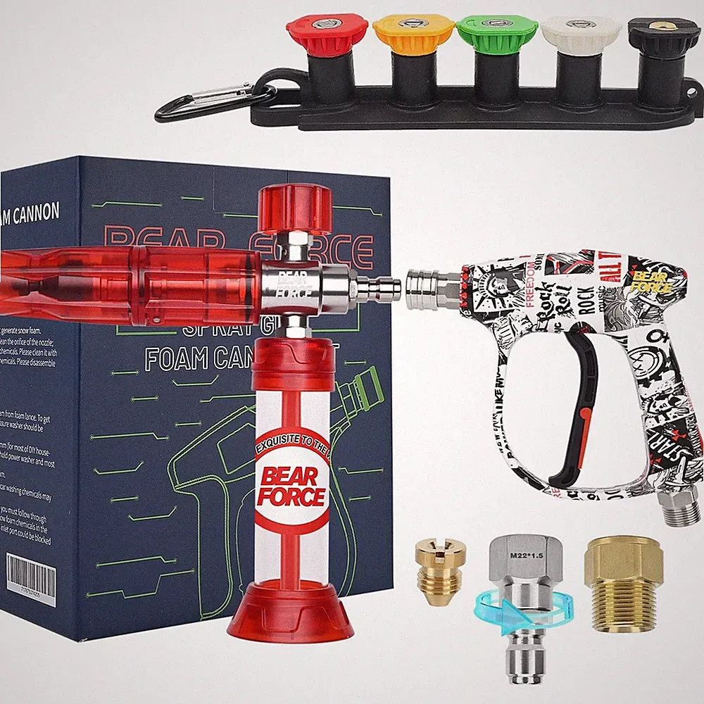 BEAR FORCE Pressure Washer Gun Up to 3000 PSI with Undiluted Mini Foam Cannon...