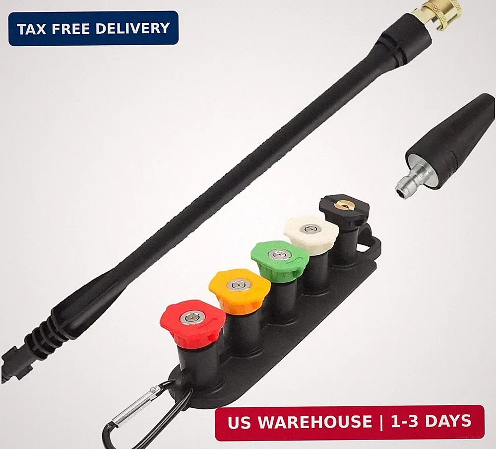 BEAR FORCE Pressure Washer Replacement Spray Wand & Turbo Nozzle and 5 Tips, Com