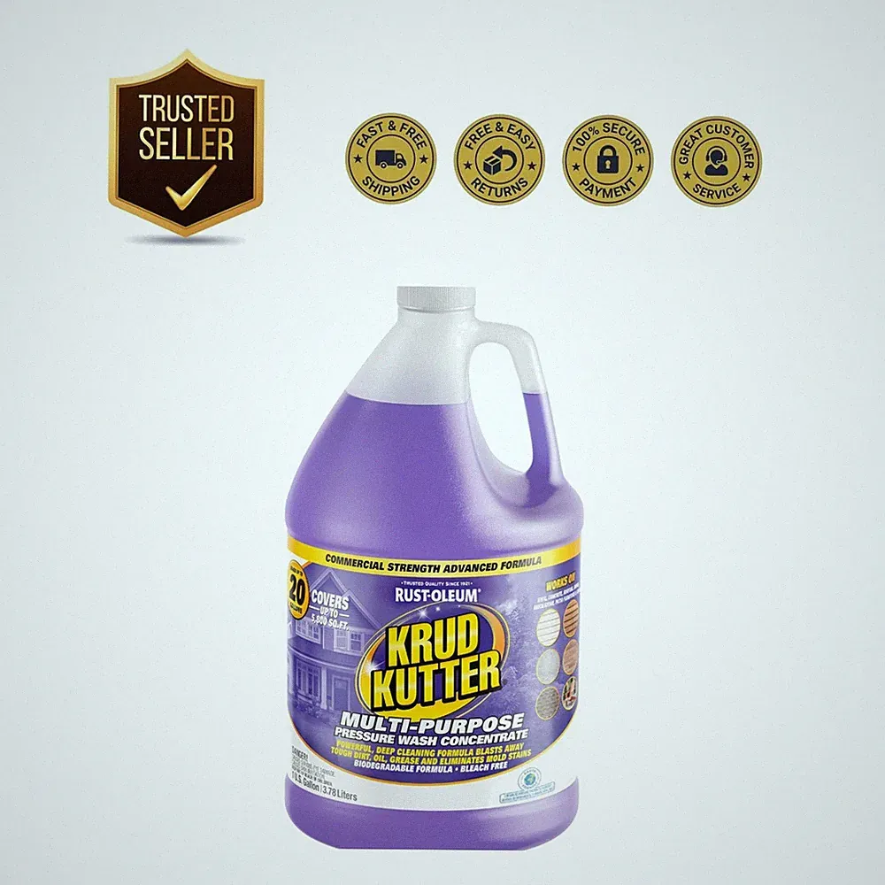 Biodegradable 1 Gallon Pressure Washer Cleaner - Effective on Wood, Stone & More