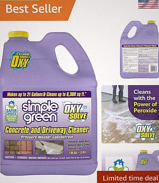 Biodegradable Oxy Solve Pressure Washer Cleaner - 128 Fl Oz for Tough Stains
