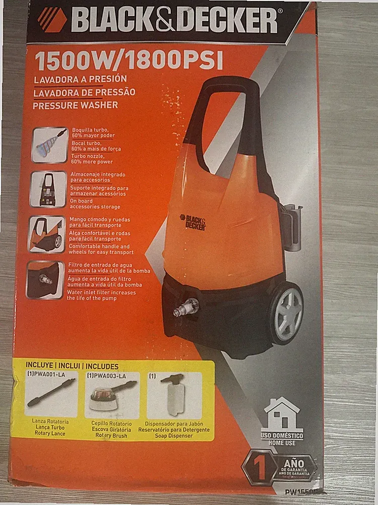 Black And Decker 1500 W/1800 Psi Pressure Washer New with box