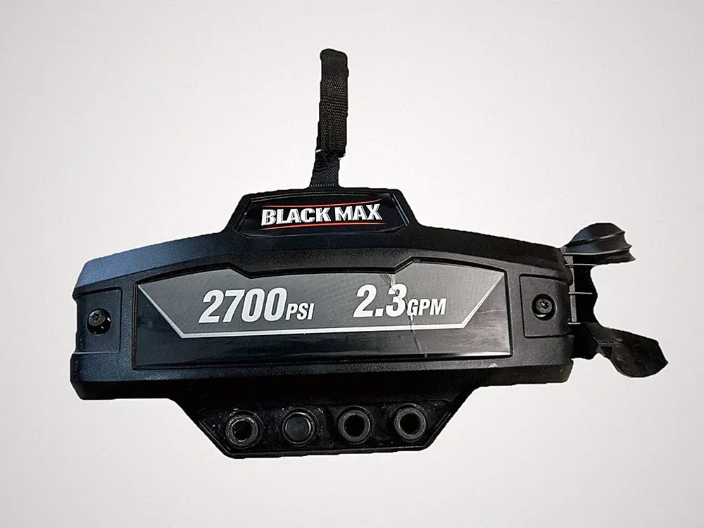 Black Max 2700 PSI 2.3 GPM Pressure Washer Spray Nozzle Storage Panel W/ Strap