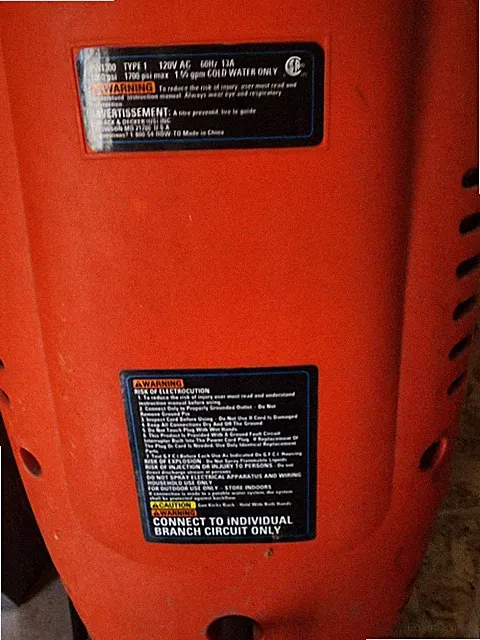 Black N Decker Power Washer
