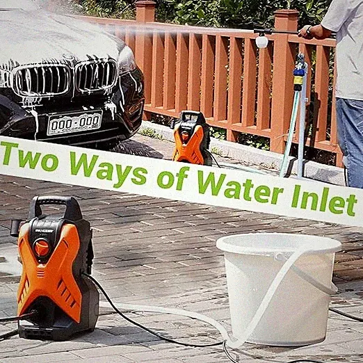 BLACK/ORANGE - Paxcess Portable Lightweight Electric Power Washer Machine with