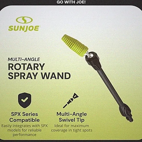 BLACK - SUN JOE SPX-MARW1 MULTI-ANGLE ROTARY SPRAY WAND FOR SPX SERIES PRESSURE