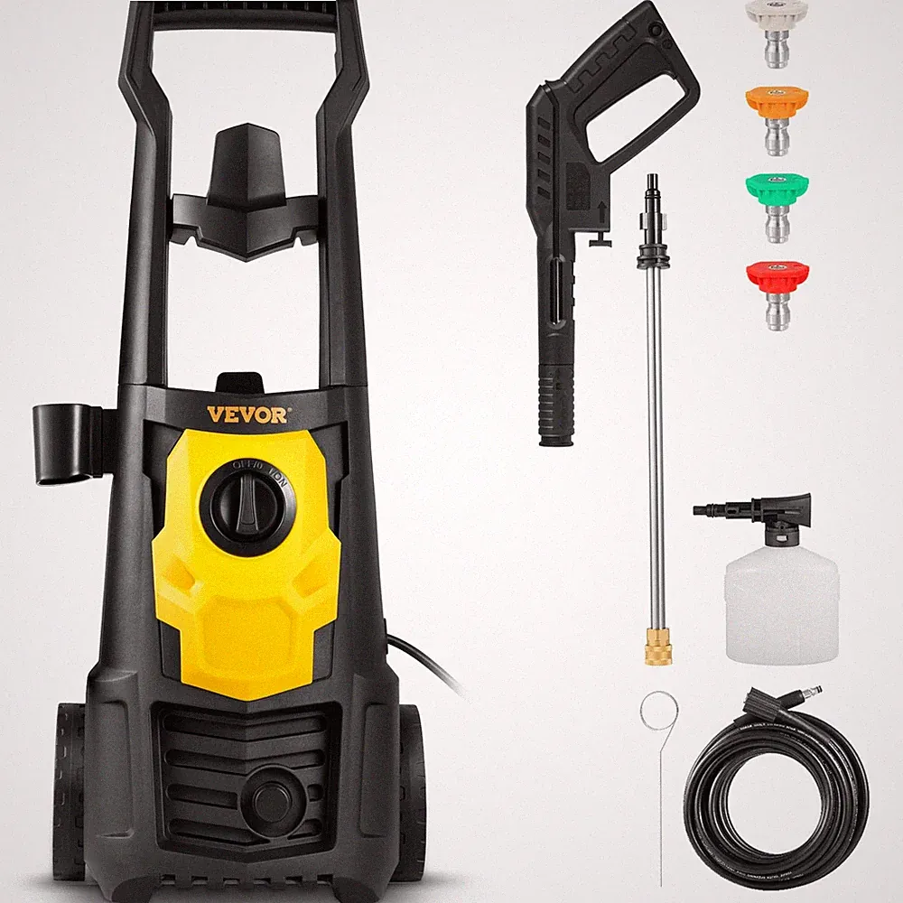 BLACK - VEVOR ELECTRIC PRESSURE WASHER, 2000 PSI 1.76 GPM, HOSE, FOAM CANNON