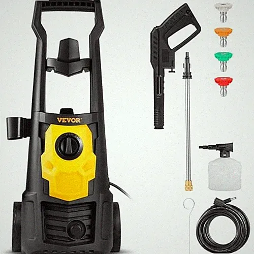 BLACK/YELLOW - VEVOR ELECTRIC PRESSURE WASHER, 2000 PSI 1.76 GPM, PORTABLE
