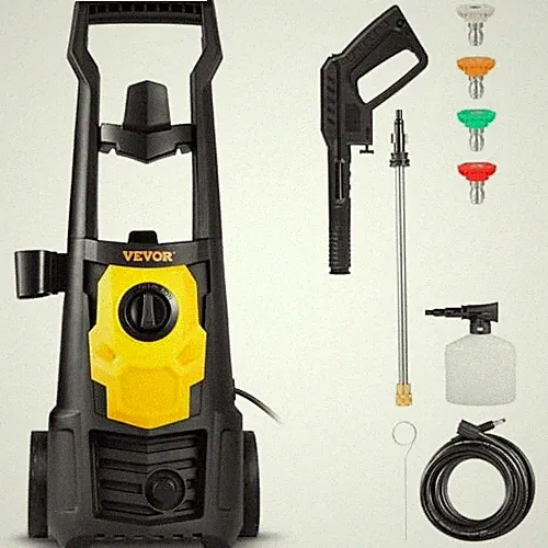 BLACK/YELLOW - VEVOR ELECTRIC PRESSURE WASHER, 2000 PSI 1.76 GPM, PORTABLE