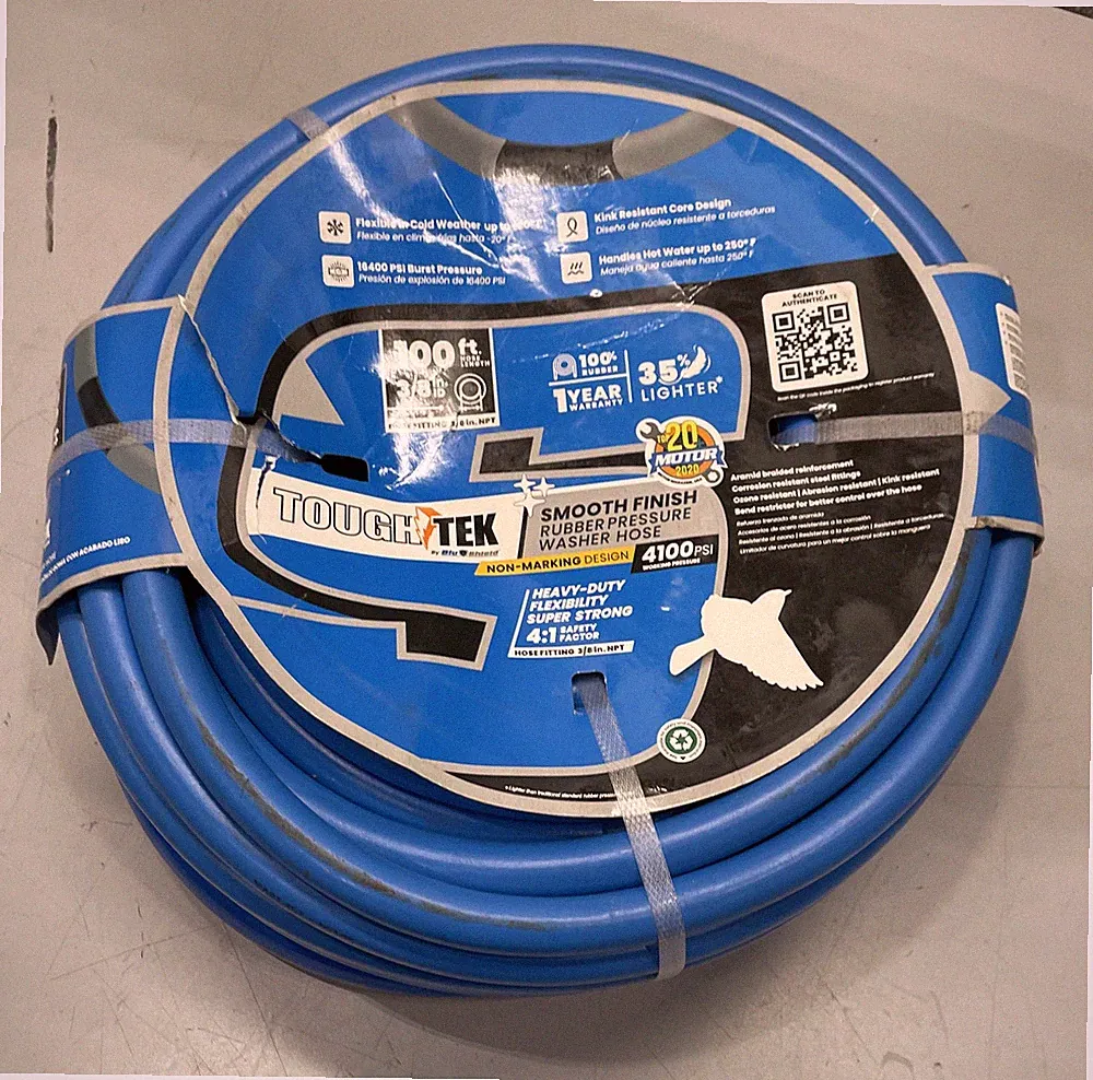 BluBird Tough-Tek 3/8 Inch x 100 Ft. 4000 PSI Rubber Pressure Washing Hose