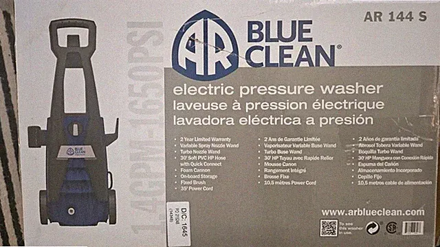 Blue Clean AR 144 S Pressure Washer – 1650 PSI, 1.4 GPM (90 day warranty)
