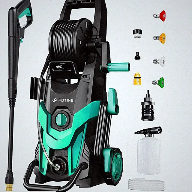 BLUE - FOTING UPGRADED PRESSURE POWER WASHER 4500PSI 5 NOZZLES, FILTER, CANNON