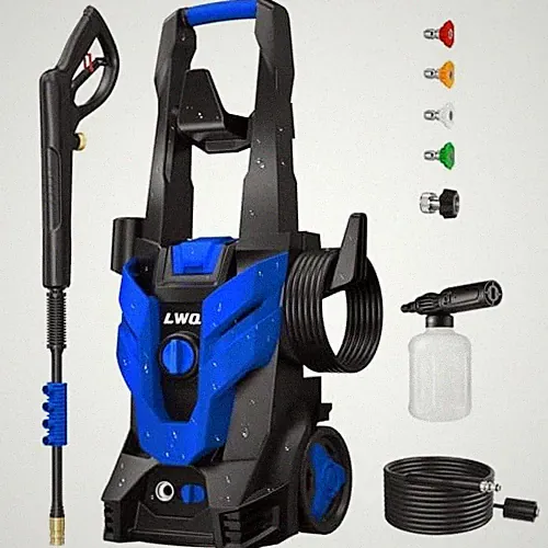 BLUE - LWQ PRESSURE WASHER, POWER WASHER WITH 4 QUICK CONNECT NOZZLES 1 FOAM