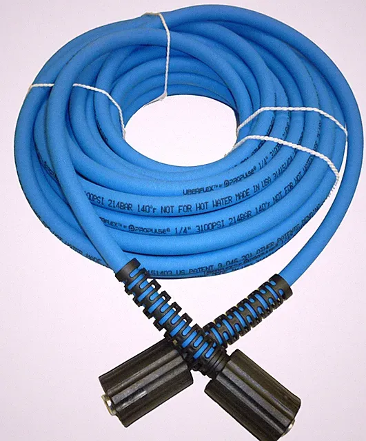 Blue UBERFLEX Kink Resistant Pressure Washer Hose 1/4" x 30' 3,100 PSI with (...