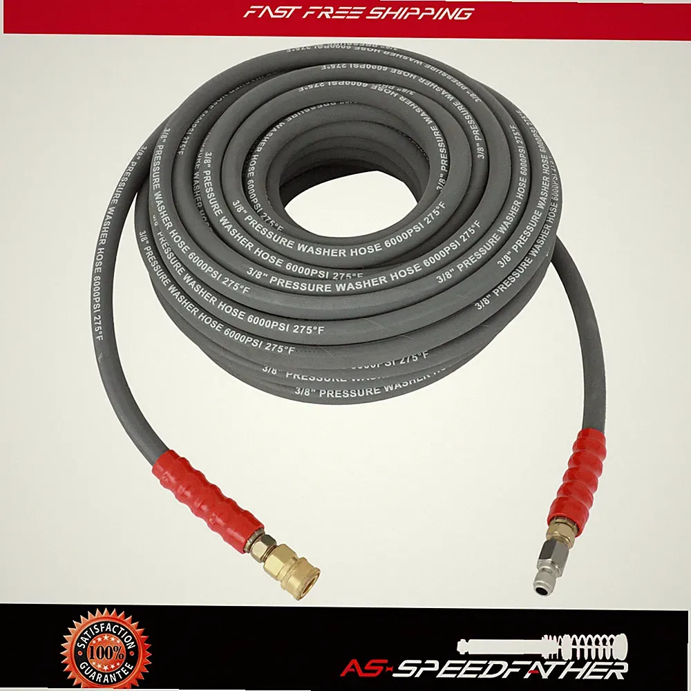 Brand New 6000psi 3/8" x 100ft Hot Water Pressure Washer Hose High Quality