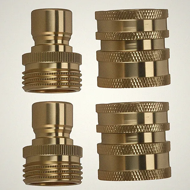 Brass Adapter Set 3/4" Quick Connect for Pressure Washer Hose 4Pcs