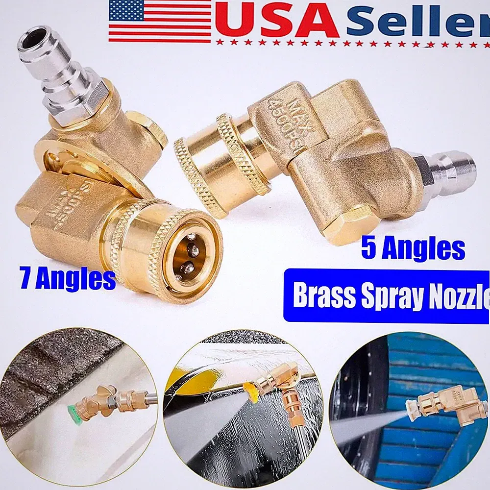 Brass Connect 1/4" Replacement Power Washer Spray Nozzle Pressure Washing Tip
