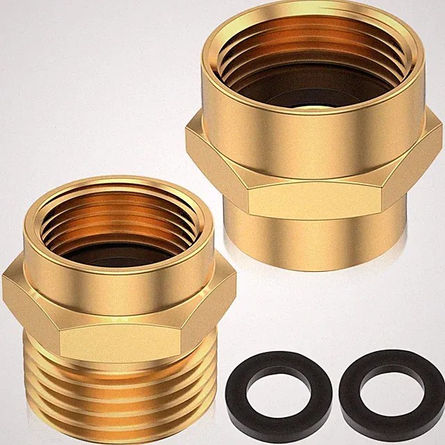 Brass Garden Hose Adapter for Pressure Washer, M22 Female to 3/4" GHT Male an...