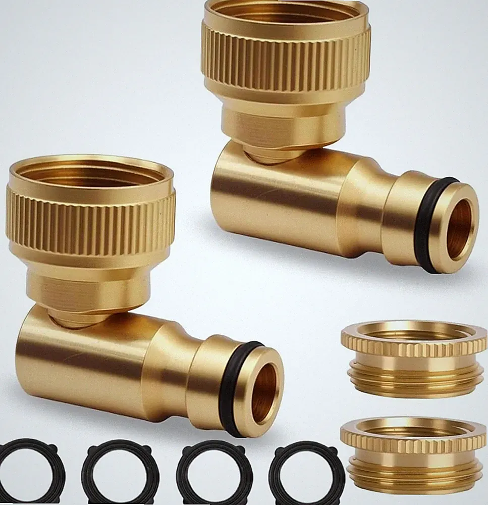 Brass Garden Hose Swivel Elbow 3/4 GHT for RV Car Washing Outdoor Faucet