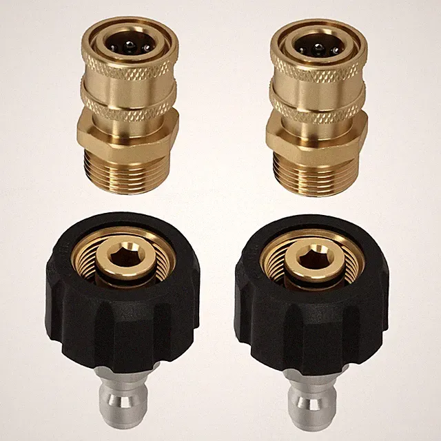 Brass M22 to 1/4'' Quick Connect Adapter for Pressure Washer Wand 5000PSI