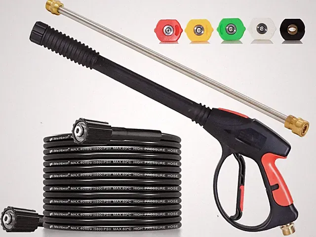 Brass Power Washer Gun and Hose Kit, Pressure Washer Gun with Replacement Wan...