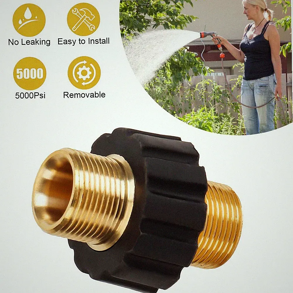 Brass Pressure Washer Connector Quick Connect Fitting For M22-14mm Hose Adapter