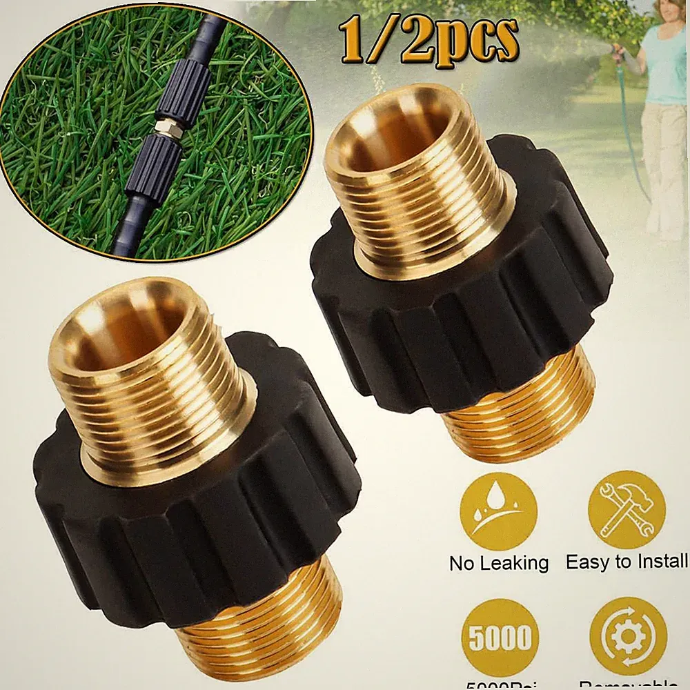 Brass Pressure Washer Connector Quick Connect Fitting M22-14mm Hose Adapter