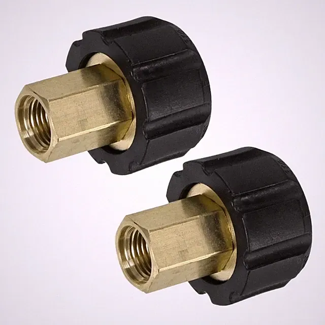 Brass Threaded Pressure Washer Fitting Pair for Vehicle Rinse and Deck Wash