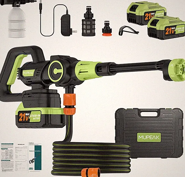 Brushless Cordless Power Washer with 2 Batteries, 1500Psl, Green