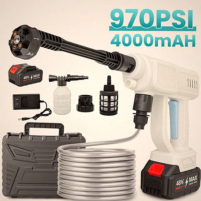 Brushless Cordless Pressure Washer 870PSI Power Portable 6in1 Pressure Washer