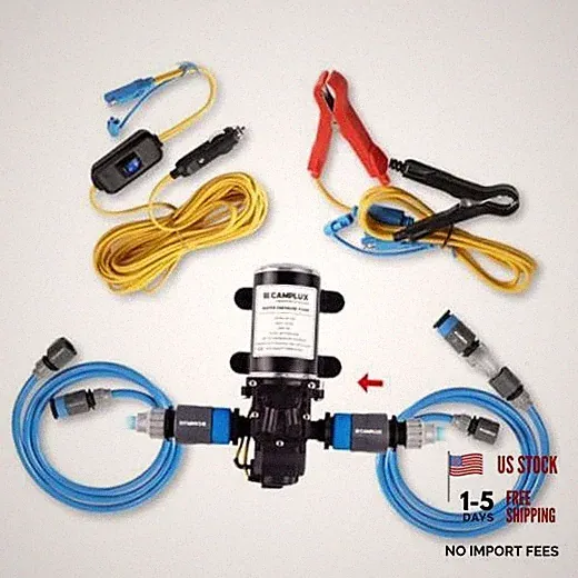 CAMPLUX 12V 1.6 GPM 65 PSI High Pressure Pump for Caravan RV Water Pump Kit