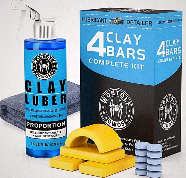Car Clay Bars Auto Detailing Kit with Lubricant Spray Bottle Towel
