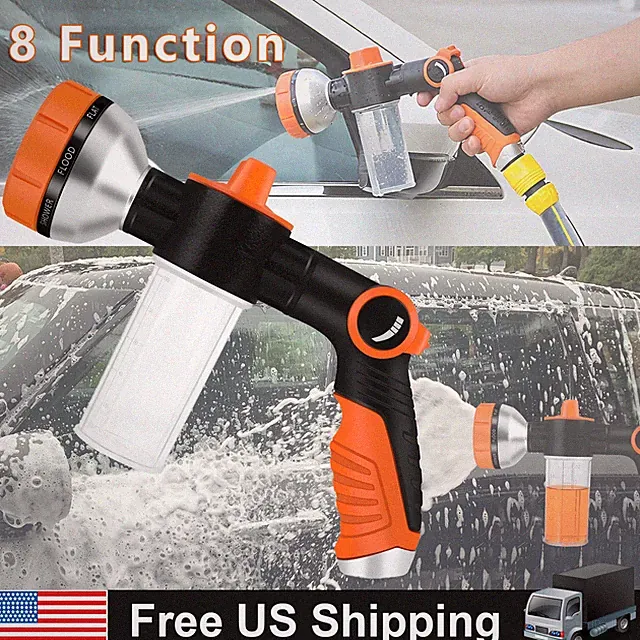 Car Cleaning Wash Pressure Washer Snow Foam Lance 8 Mode Sprayer Gun Soap Bottle