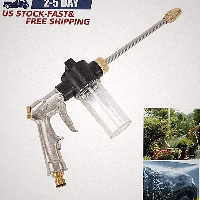 Car High Pressure Power Gun Water Spray Garden Hose Nozzle Pipe Washer Tool New