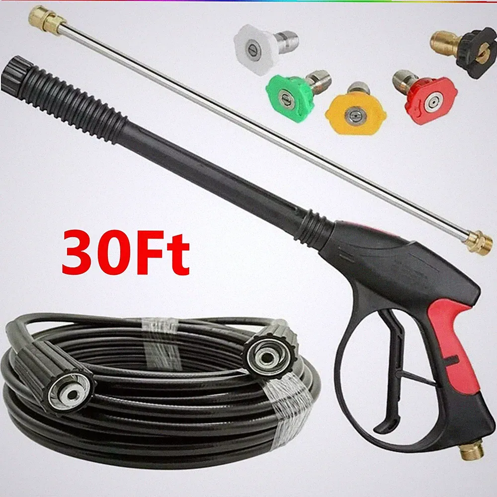Car High Pressure Power Washer Gun Spray Wand Lance Nozzle and Hose Kit 4000PSI