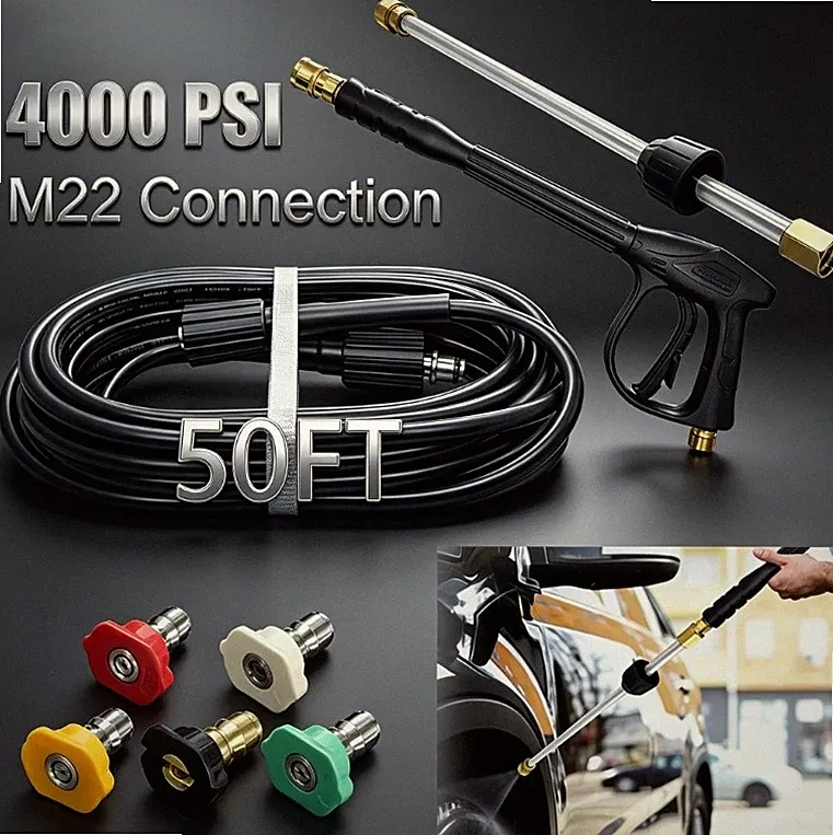 Car Power Washer High Pressure 4000PSI Spray Gun Wand Lance Nozzle and Hose Kit